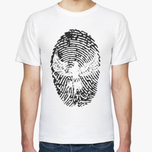 Футболка с принтом Отпечаток пальца и орел