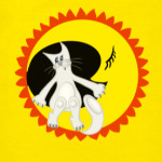 Лунный кот сидит на луне