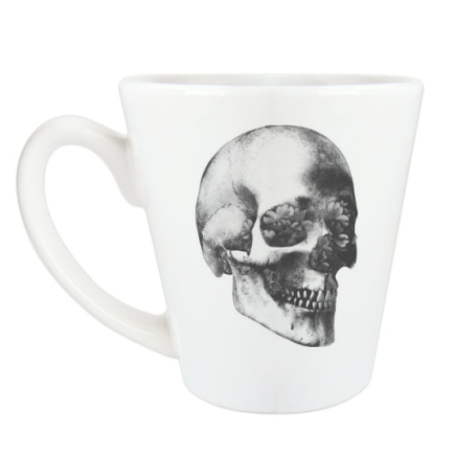 Чашка Латте с принтом Череп