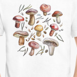 Принт с лесными грибами