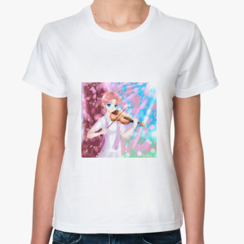 Классическая футболка с принтом Весна