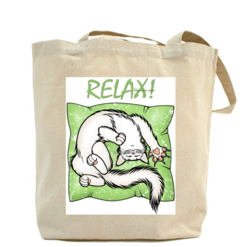 Сумка шоппер с принтом 'Расслабься!'