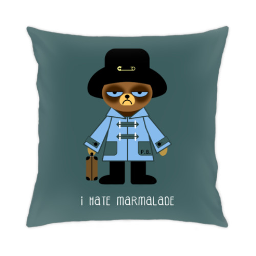 Подушка с принтом Grumpy Paddington