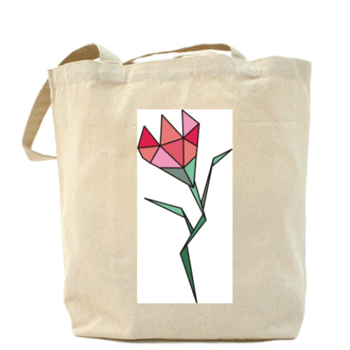 Сумка шоппер с принтом 'Тюльпан'