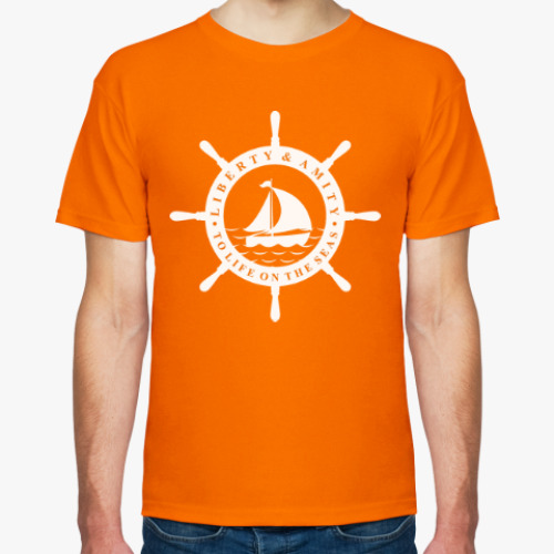 Футболка с принтом Море, штурвал. Liberty and mit