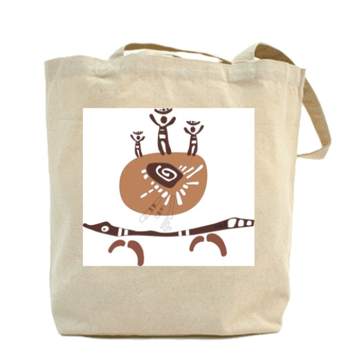 Сумка шоппер с принтом  'Происхождение мира'