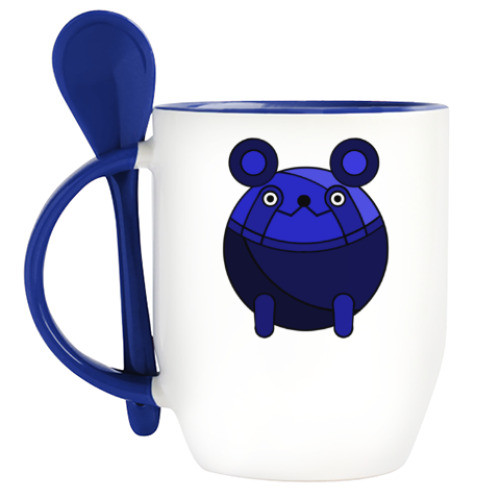 Кружка с ложкой с принтом Upa Bear Blue Steins;Gate