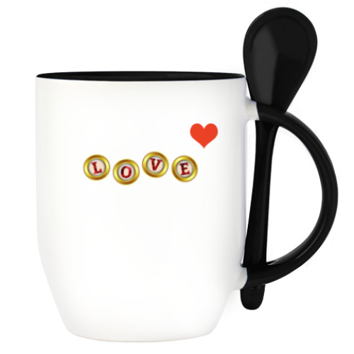 Кружка с ложкой LOVE