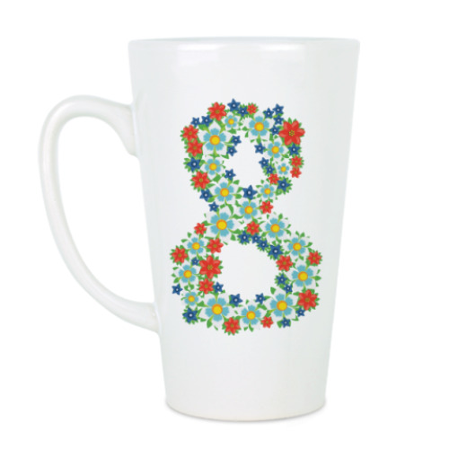 Чашка Латте с принтом 8 марта