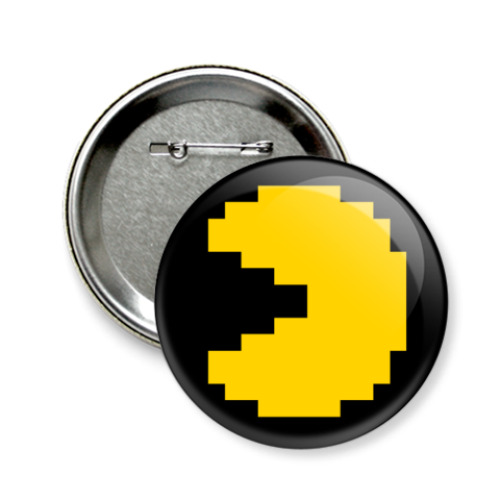 Значок 58мм с принтом Pacman