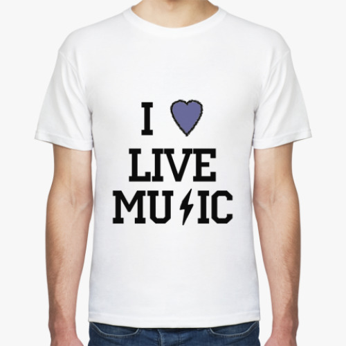 Футболка с принтом I Love Live Music