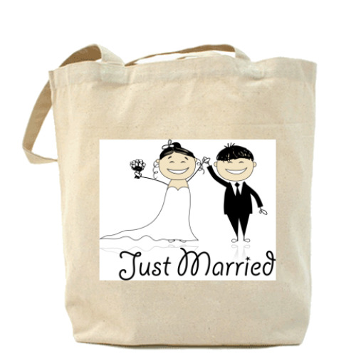 Сумка шоппер с принтом Just Married