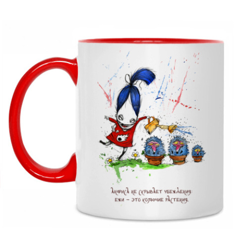 Кружка с принтом Анфиса и ежи