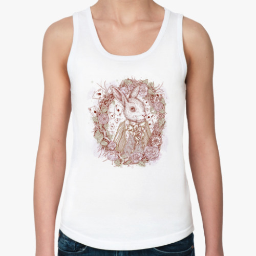 Женская майка с принтом Белый Кролик