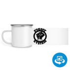 Кружка металлическая белая (круговая запечатка)