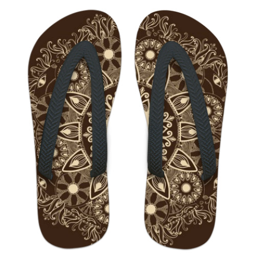 Шлепанцы (сланцы) с принтом Орнамент