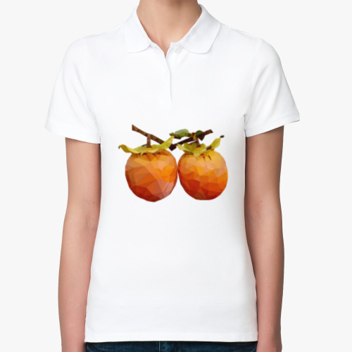 Женская рубашка поло (печать) Persimmon fruit