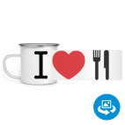 Кружка металлическая белая (круговая запечатка)