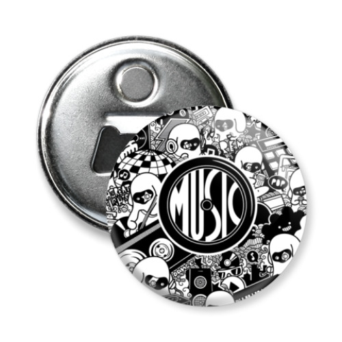 Магнит-открывашка с принтом Music -открывашка