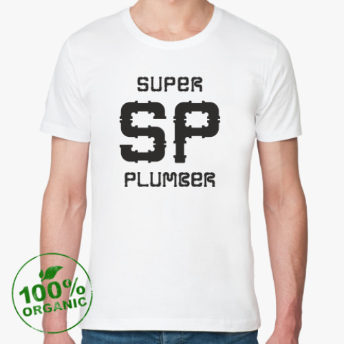 Футболка из органик-хлопка Super Plumber. Супер Сантехник