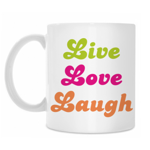 Кружка с принтом Live Love Laugh