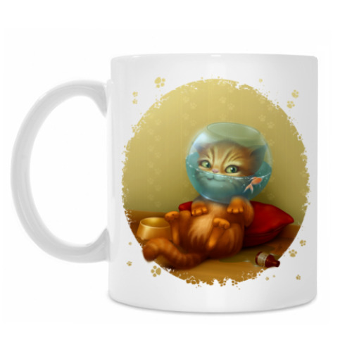 Кружка с принтом Кот-водолаз