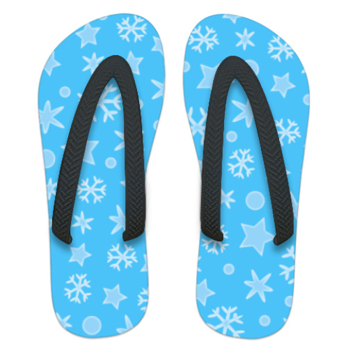 Шлепанцы (сланцы) с принтом Снежное небо