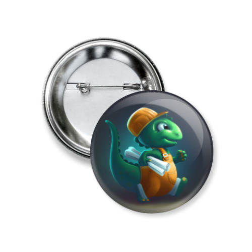 Значок 37мм с принтом Drolly Dino