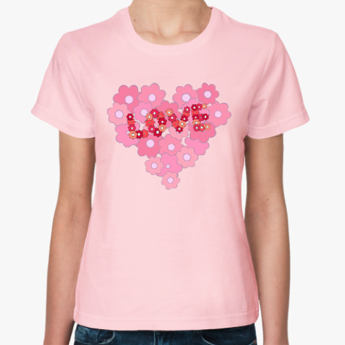 Женская футболка Цветочное сердце
