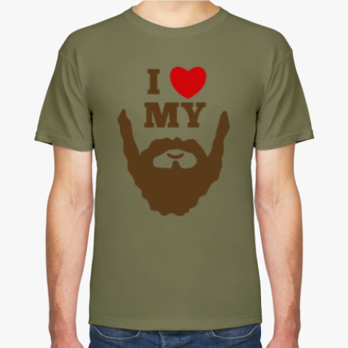 Футболка с принтом Я люблю свою бороду