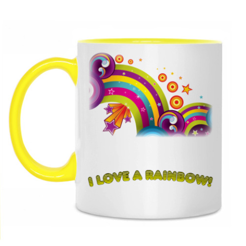 Кружка с принтом радуга