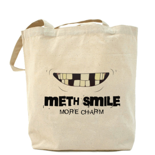 Сумка шоппер с принтом Meth smile - more charm