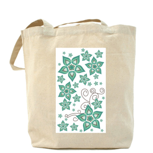 Сумка шоппер с принтом Цветочный орнамент