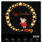 2019 год с забавной свинкой
