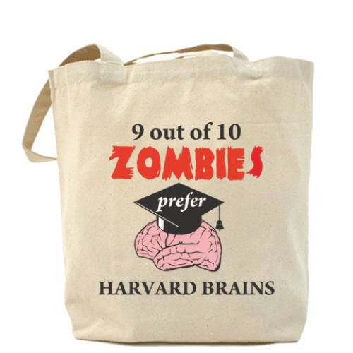 Сумка шоппер с принтом Harvard brains