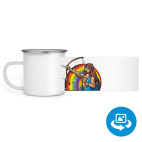 Кружка металлическая белая (круговая запечатка)