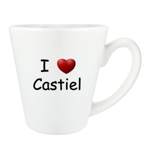 Чашка Латте с принтом I Love Castiel