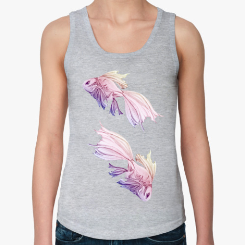 Женская майка с принтом Дивные создания - рыбы