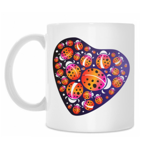 Кружка с принтом божьи коровки