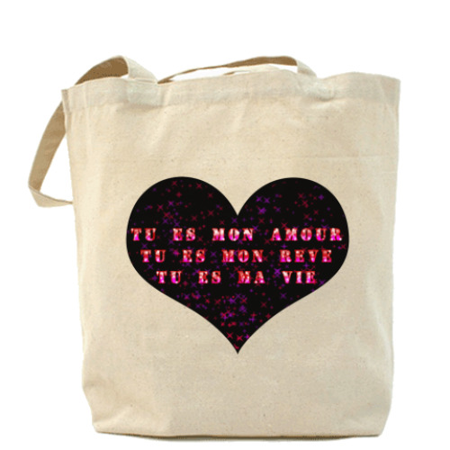 Сумка шоппер с принтом Mon Amour