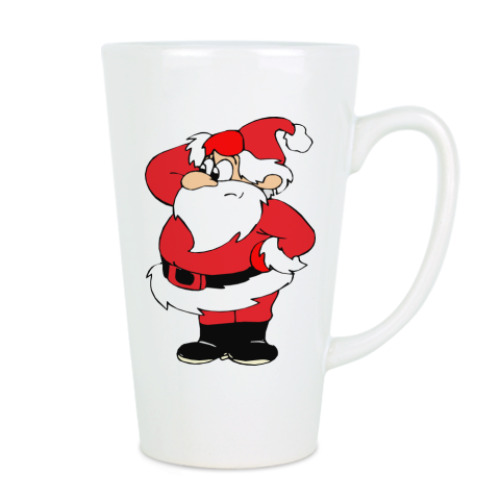 Чашка Латте с принтом Дед Мороз