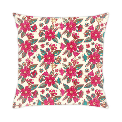 Подушка с принтом Цветы