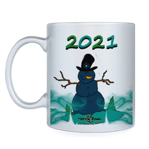 Кружка с принтом СНЕГОВИК 2021