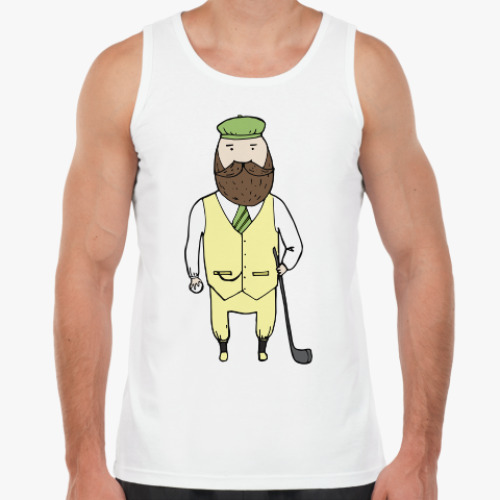 Майка с принтом Джентльмен с клюшкой для гольфа