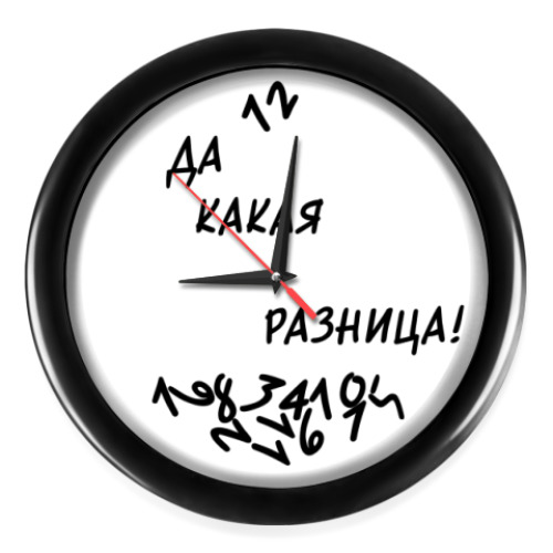 Настенные часы с принтом БЕЗ РАЗНИЦЫ!