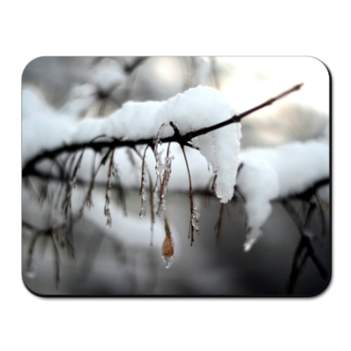 Коврик для мыши Ветки в снегу