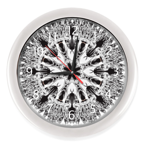 Настенные часы с принтом мандала с косточками и 8-конечными углами