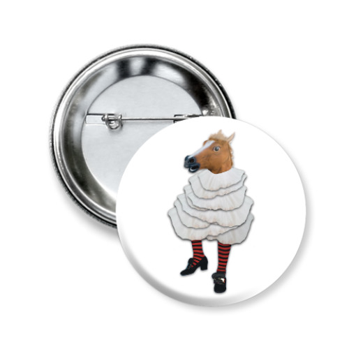 Значок 50мм с принтом Лошадь