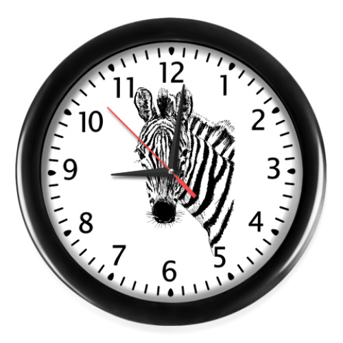 Настенные часы с принтом Зебра