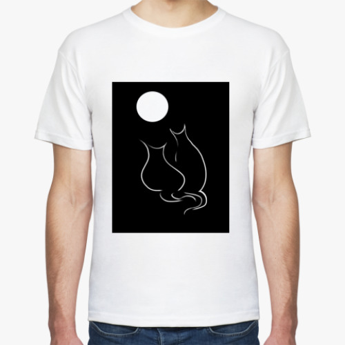 Футболка с принтом Кот и Кошка